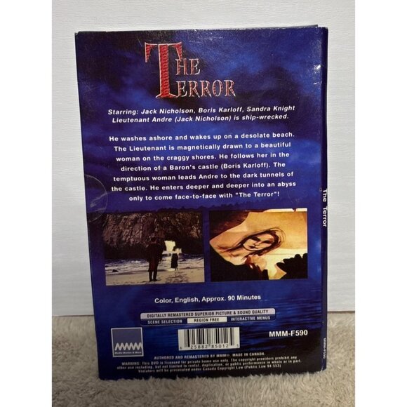 The Terror DVD Starring Jack Nicholson Approx 90 Minutes Color - Picture 2 of 2